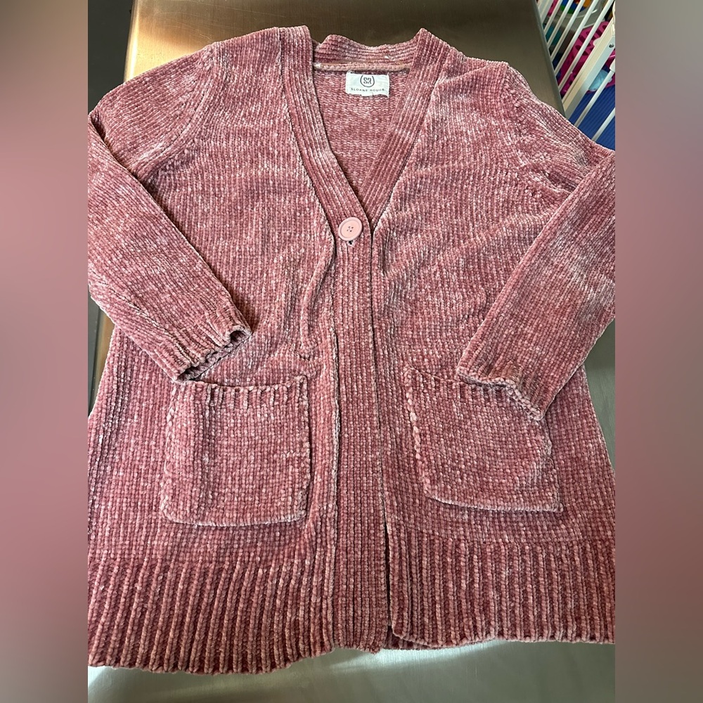 Sloan Rouge Cozy Mauve Cardigan‎ with Front Pockets
